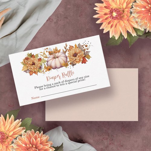 A Little Pumpkin Autumn Fall Floral Baby Shower Enclosure Card