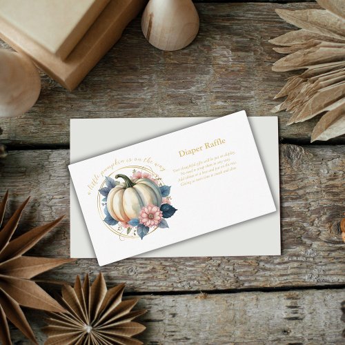 A Little Pumpkin Autumn Fall Floral Baby Shower Enclosure Card