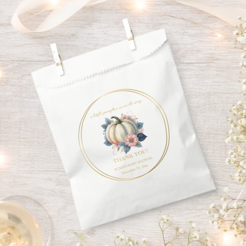 A Little Pumpkin Autumn Fall Floral Baby Shower Favor Bag