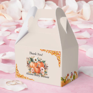 A Little Pumpkin Autumn Fall Floral Baby Shower Favor Boxes