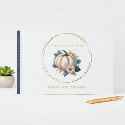 A Little Pumpkin Autumn Fall Floral Baby Shower Guest Book