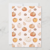 A Little Pumpkin Autumn Fall Floral Baby Shower In Invitation (Back)