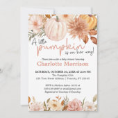 A Little Pumpkin Autumn Fall Floral Baby Shower In Invitation (Front)