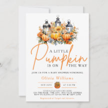 A Little Pumpkin Autumn Fall Floral Baby Shower