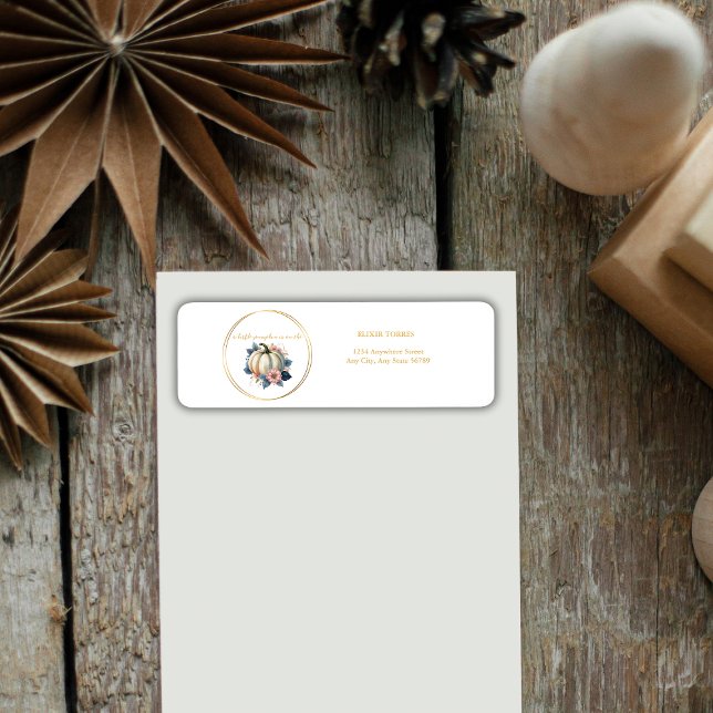 A Little Pumpkin Autumn Fall Floral Baby Shower Label (Creator Uploaded)