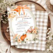 A little pumpkin autumn fall orange baby shower