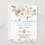 A Little Pumpkin Autumn Floral Fall Baby Shower Invitation<br><div class="desc">For more advanced customization of this design,  simply select the "Customize It" button above!</div>