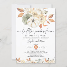 A Little Pumpkin Autumn Floral Fall Baby Shower