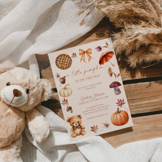 A Little Pumpkin Autumn Terracotta Baby Shower Invitation