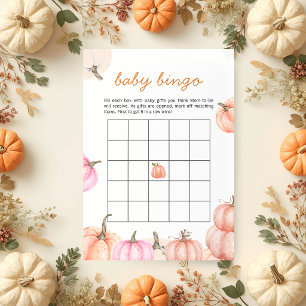 A Little Pumpkin Baby Shower Baby Bingo Game Invitation