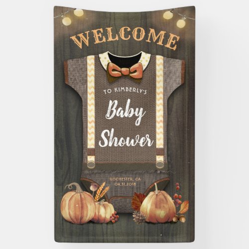 A Little Pumpkin  Baby Shower  Baby Boy Banner