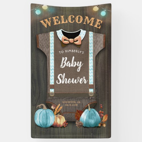 A Little Pumpkin  Baby Shower  Baby Boy Banner