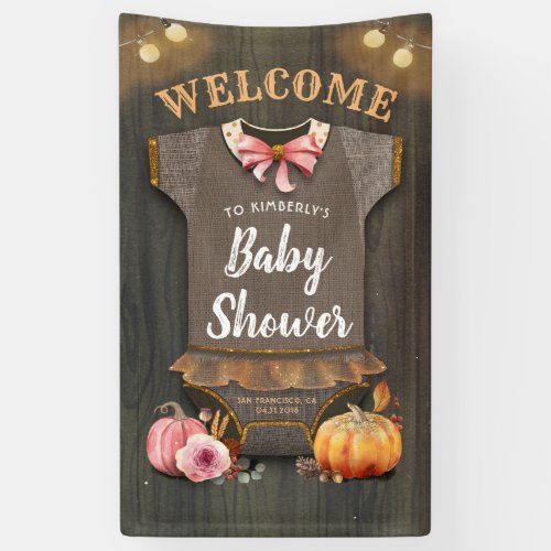 A Little Pumpkin  Baby Shower  Baby Girl Banner