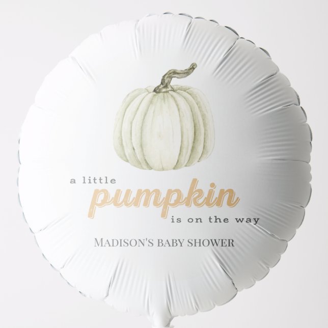 A Little Pumpkin Baby Shower Balloon (Front)