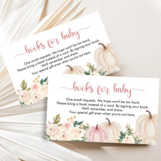 A Little Pumpkin Baby Shower Book Request Enclosure Card