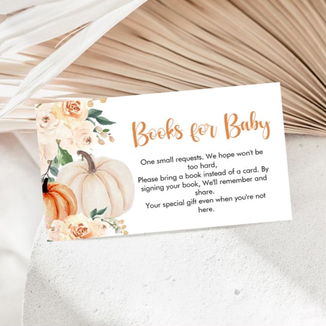 A Little Pumpkin Baby Shower Book Request Enclosure Card (Creator Uploaded)