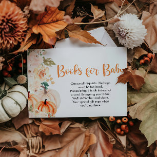 A Little Pumpkin Baby Shower Book Request Enclosure Card