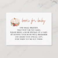 A Little Pumpkin Baby Shower Book Request Enclosure Card