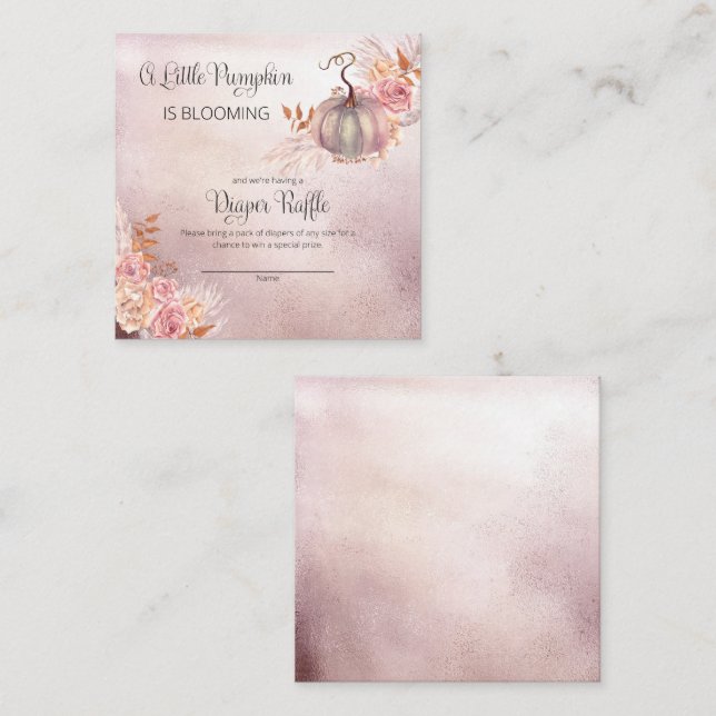 A Little Pumpkin Baby Shower Diaper Raffle Enclosu Enclosure Card (Front/Back)