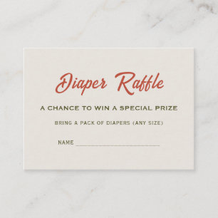 A Little Pumpkin Baby Shower Diaper Raffle Name Enclosure Card
