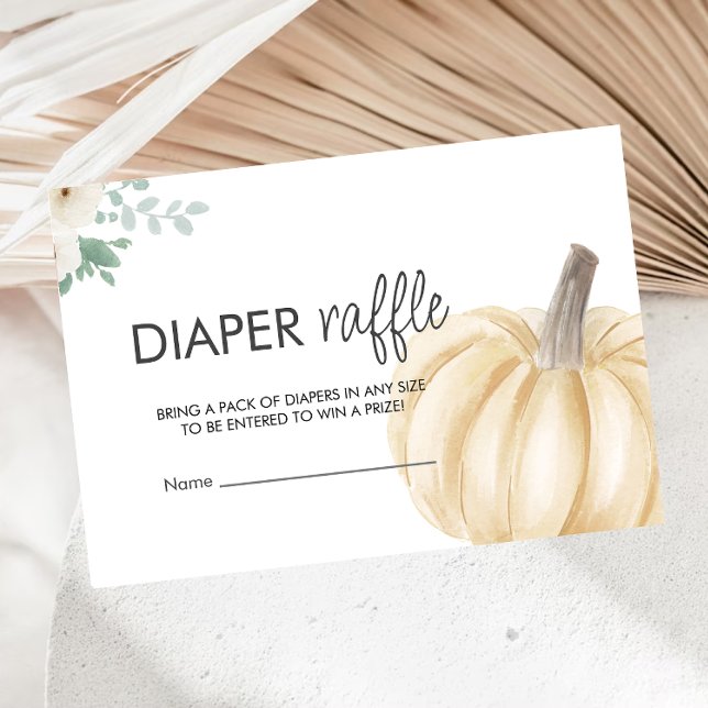 A Little Pumpkin Baby Shower Diaper Raffle Tickets Enclosure Card (Creator Uploaded)