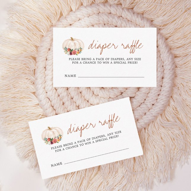 A Little Pumpkin Baby Shower Diaper Raffle Tickets Enclosure Card (Creator Uploaded)