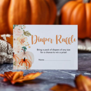 A Little Pumpkin Baby Shower Diaper Raffle Tickets Enclosure Card