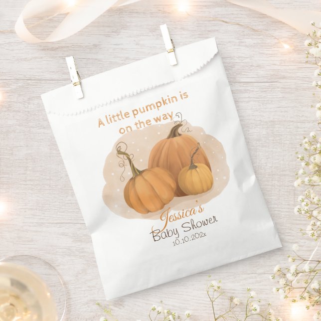 A Little Pumpkin Baby Shower Favor Bag (Clipped)