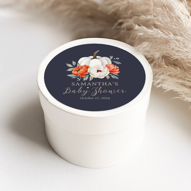 A Little Pumpkin Baby Shower Favor Stickers (Creator Uploaded)