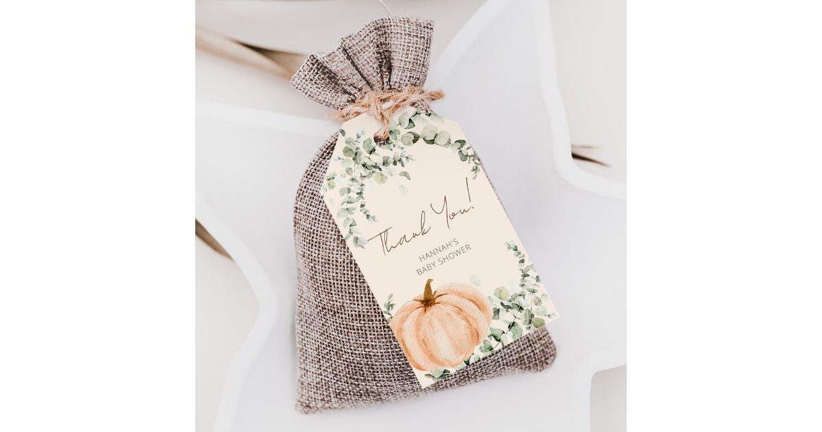 A Little Pumpkin Baby Shower Favor Thank You Gift Tags | Zazzle
