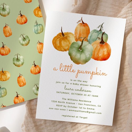 A Little Pumpkin Baby Shower _ Gender Neutral Invitation