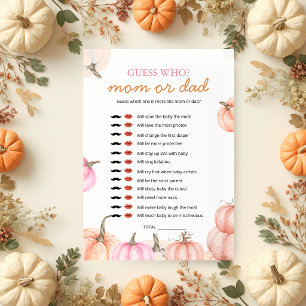 A Little Pumpkin Baby Shower   Guess Who Game Invitation