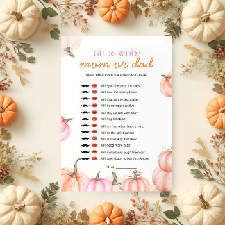 A Little Pumpkin Baby Shower | Guess Who Game Invitation