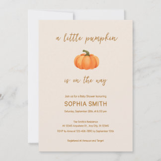 A Little Pumpkin, Baby Shower Invitation
