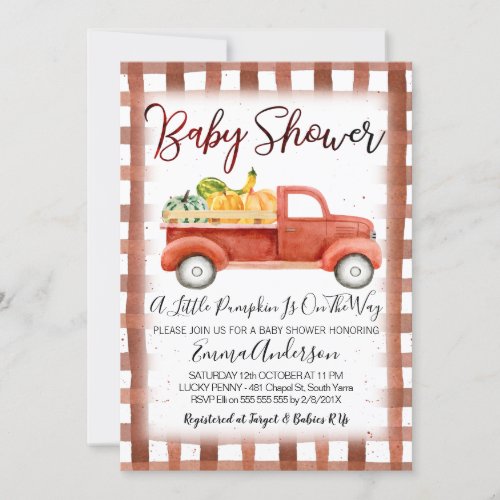 A Little Pumpkin Baby Shower Invitation