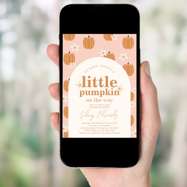A Little Pumpkin Baby Shower Invitation (Front Digital)