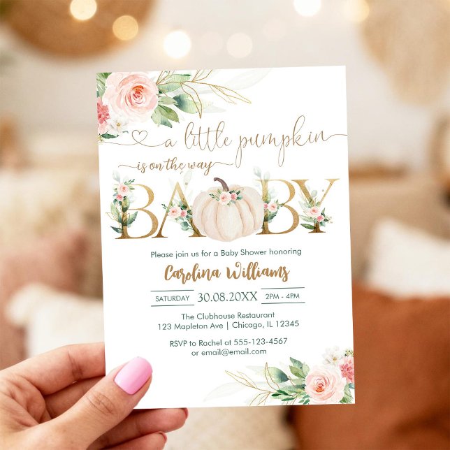 A Little Pumpkin Baby Shower Invitation (Creator Uploaded)