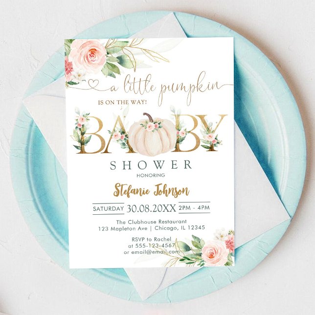 A Little Pumpkin Baby Shower Invitation (Creator Uploaded)