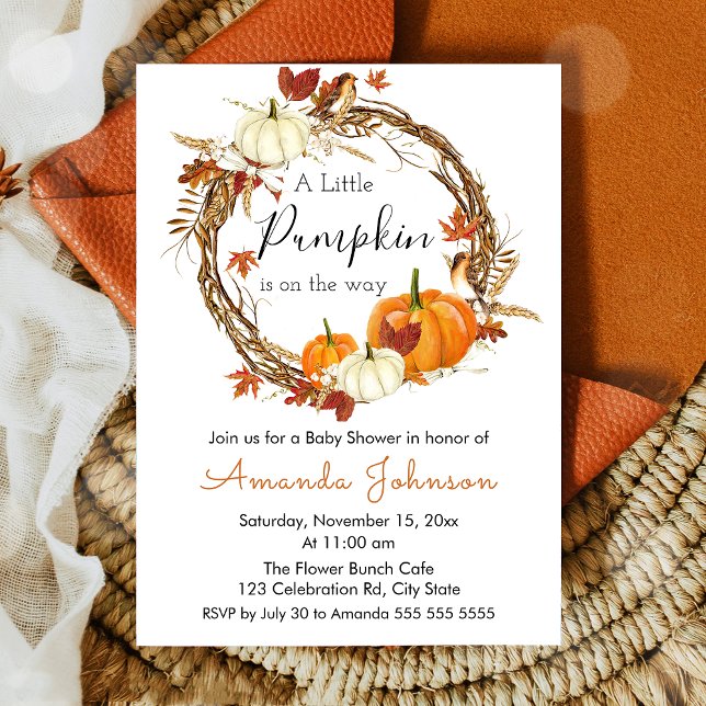 A Little Pumpkin Baby Shower Invitation (Creator Uploaded)