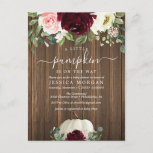 A Little Pumpkin Baby Shower Invitation Postcard