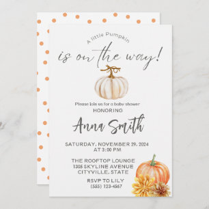 a little pumpkin baby shower invitations