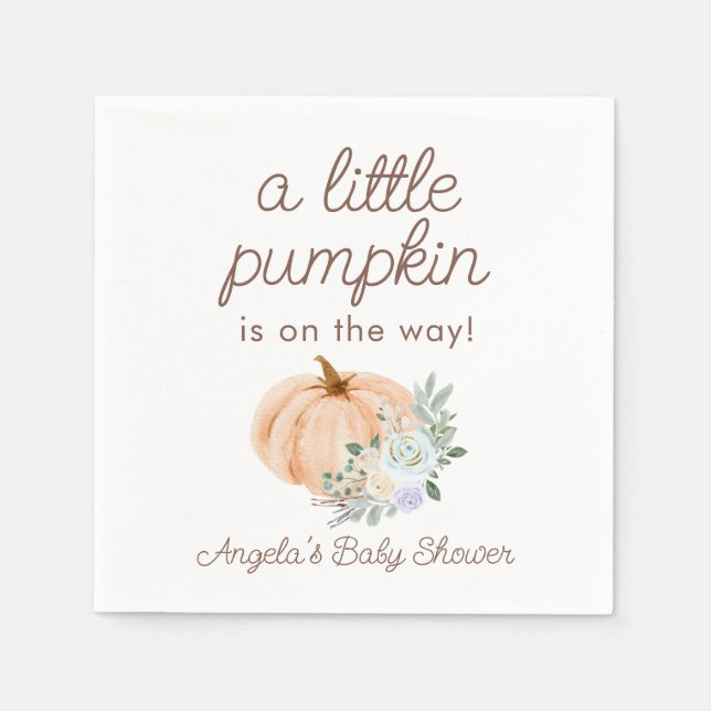 A Little Pumpkin Baby Shower Napkins (Front)