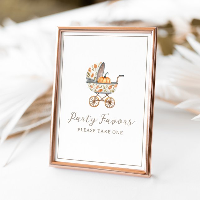 A Little Pumpkin Baby Shower Party Favors Sign (Creator Uploaded)