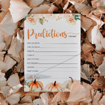 A Little Pumpkin Baby Shower Predictions Card