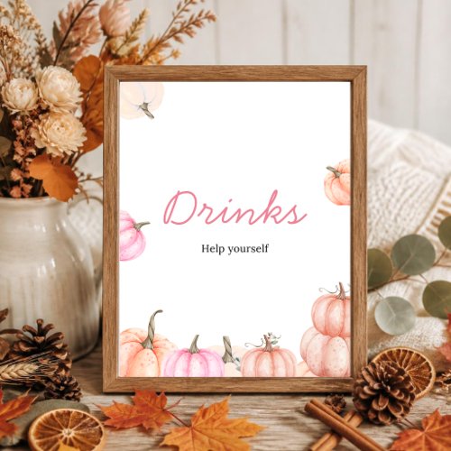 A Little Pumpkin Baby Shower Sign | Drinks
