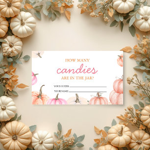 A Little Pumpkin Baby Shower Sign Guess How Many Note Card
