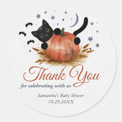 A Little Pumpkin Baby Shower Thank You Classic Round Sticker