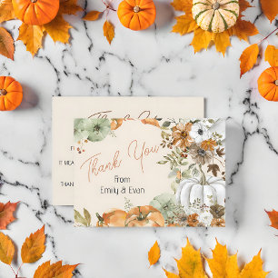 A Little Pumpkin Baby Shower thank you  Note Card