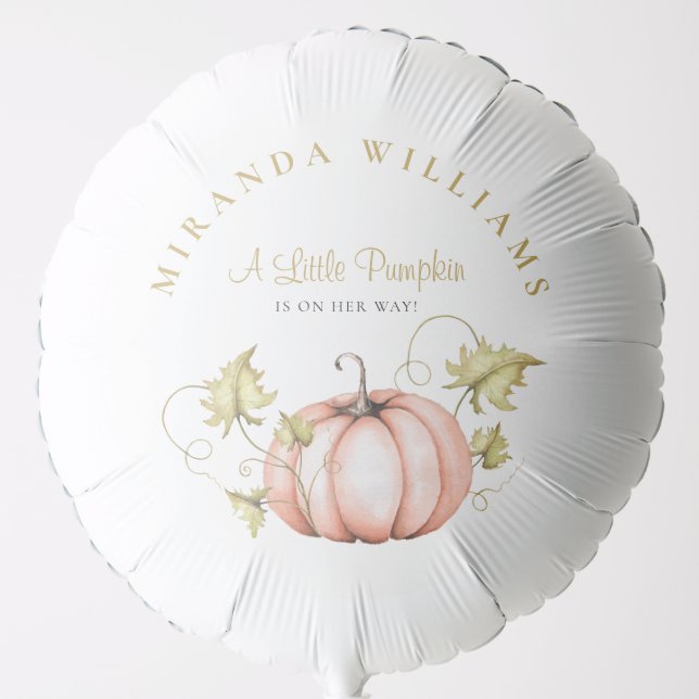 A Little Pumpkin Baby Shower Watercolor Balloon (Front)