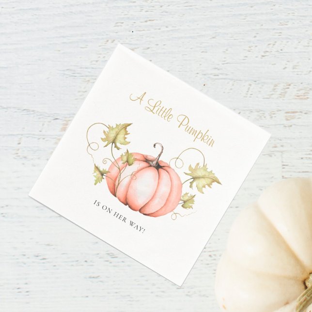 A Little Pumpkin Baby Shower Watercolor Napkins (I wish you happiness!!!)